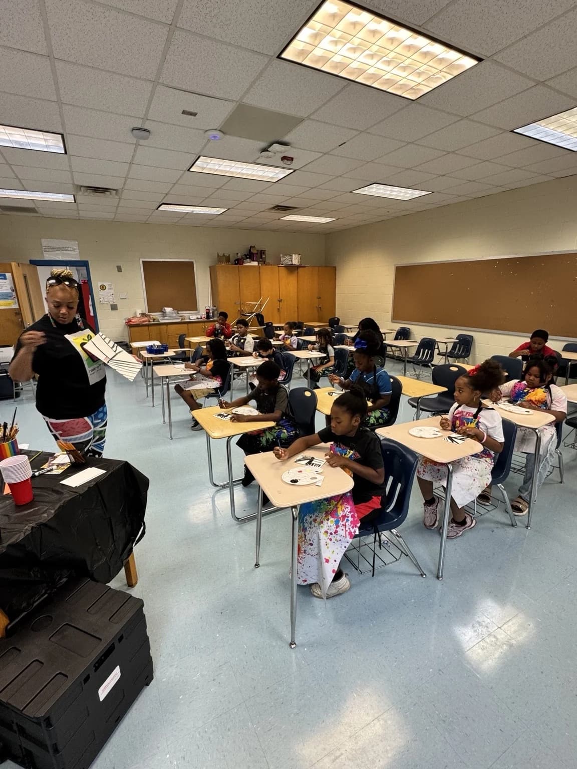 Small-group learning in the Focus + FLEX classroom.